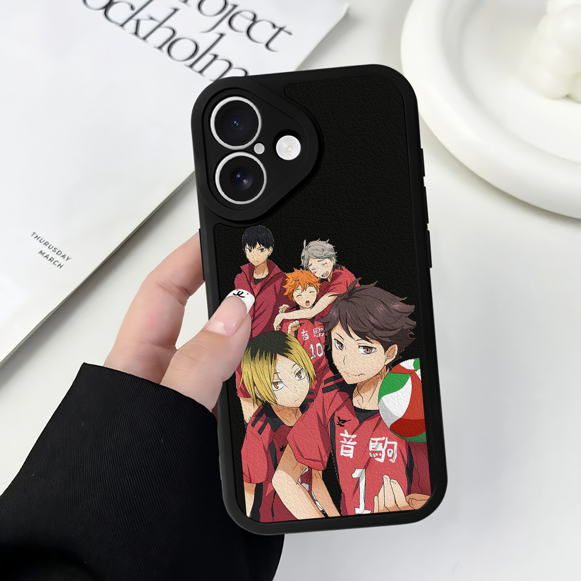 （画像用） ハイキュー!! Haikyu!! 【iPhone 16シリーズ対応】シリコンスマホケース（レザー調） 材質：シリコン